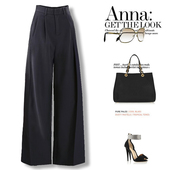 宽松显瘦休闲裤 大码 裤 2025秋冬新款 女装 胖MM直筒高腰阔腿西装