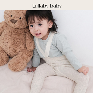lullabybaby宝宝举重裤婴儿背带裤春秋针织男女童高腰打底裤袜ins