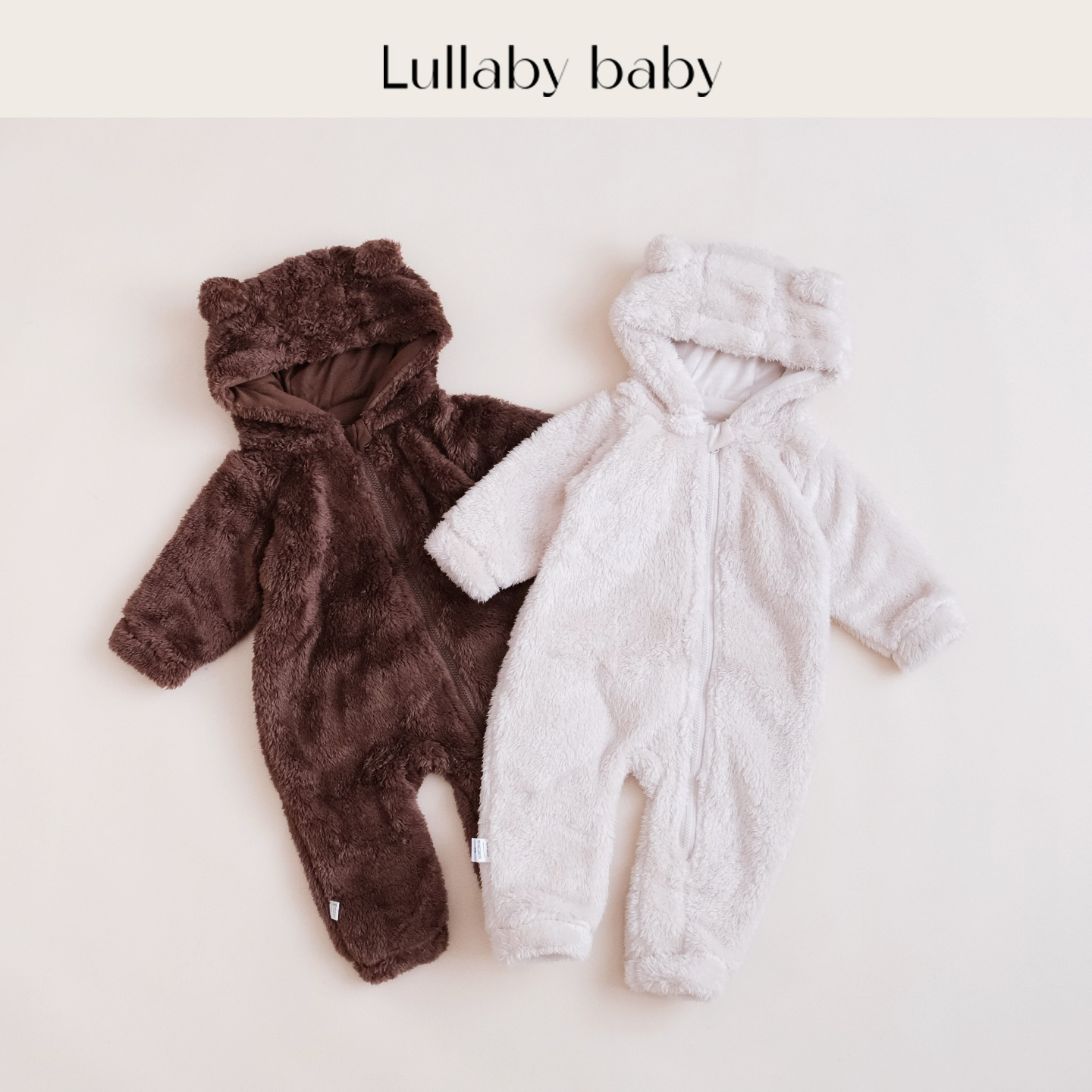 lullabybaby婴儿连体衣秋冬珊瑚绒新生儿长袖连帽爬服宝宝外出服