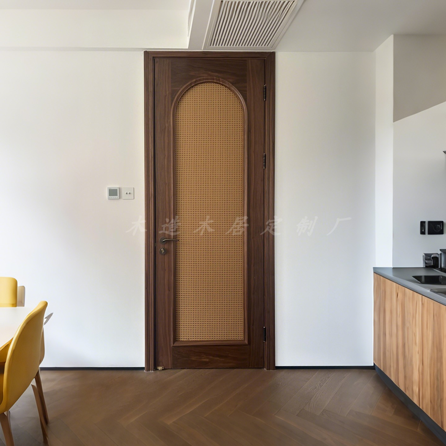 藤编门平开门透气套装门藤编柜门