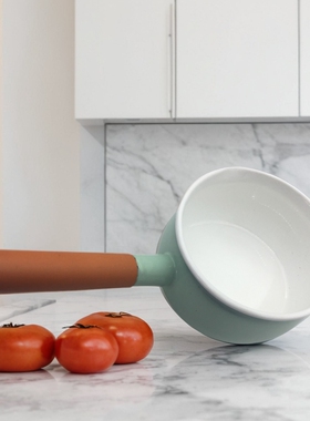 珐琅搪瓷奶锅加厚马卡龙蓝色辅食锅汤锅雪平锅电磁炉燃气外贸尾单