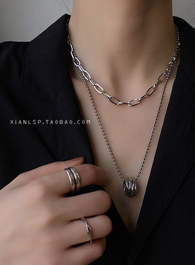 冷淡风简约百搭ins项链女设计感小众锁骨2026新款网红配饰毛衣链
