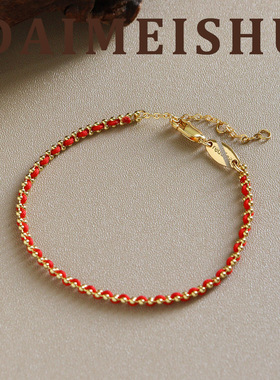 马年复古时尚简约百搭红绳手工编织手链轻奢高级感本命年手绳手饰