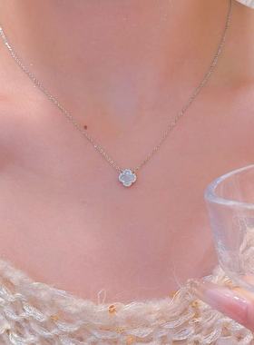 跨境欧美四叶花饰品时尚精美锁骨链轻奢高级感首饰小众百搭项链