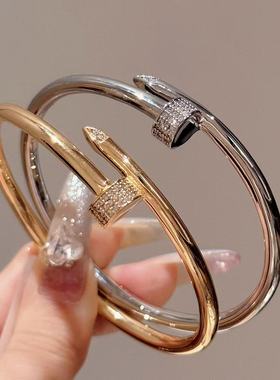 欧美简约手镯抖音热销时尚轻奢手环简约小众百搭亚马逊带钻手镯