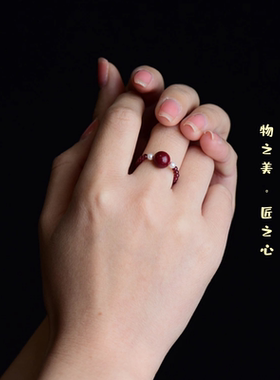 朱砂貔貅本命年转运女戒