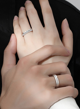 男女对戒婚戒时来运转戒指不掉色S925纯银小众高级感设计百搭情侣