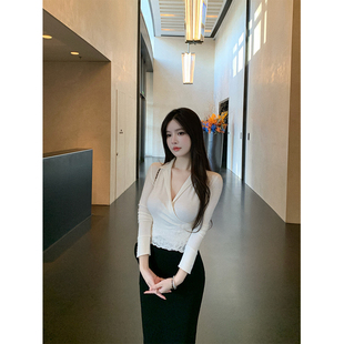 温柔蕾丝衬衣修身 高智姐姐 显瘦内搭针织上衣女 SWAN司凰轻奢 THE