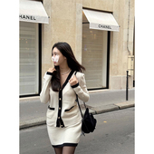 包臀半身裙羊毛套装 THE 系 拼色针织开衫 SWAN司凰轻奢 经典