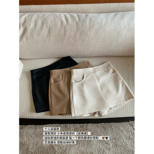 裙包臀半身裙短裤 THE 小羊皮质感皮裤 秋冬万搭王 女 SWAN司凰轻奢