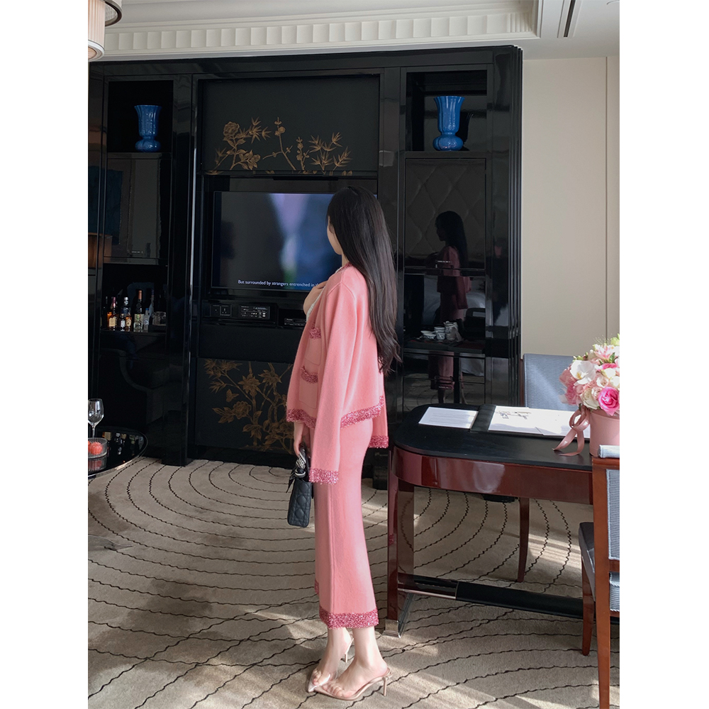 司凰羊毛针织开衫半裙