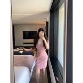 SWAN司凰轻奢 娇娇感 法式 THE 优雅气质修身 中裙包臀蕾丝连衣裙女