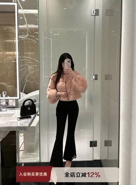 【现货7折】THE SWAN司凰轻奢 高腰修身休闲裤显瘦微喇叭长裤