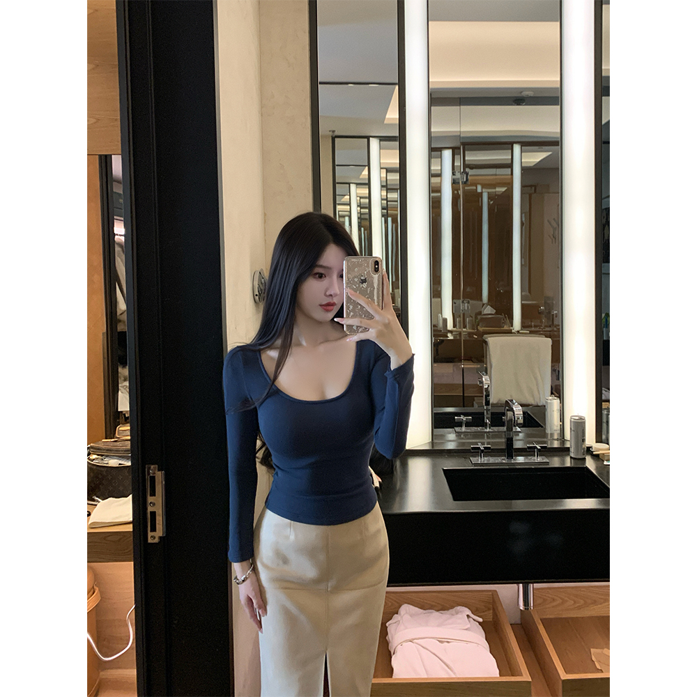 U领加绒针织上衣女羊毛荷叶裤裙