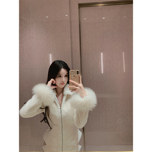 100狐狸毛气质环保皮草短款 小修身 毛毛保暖外套 SWAN司凰轻奢 THE
