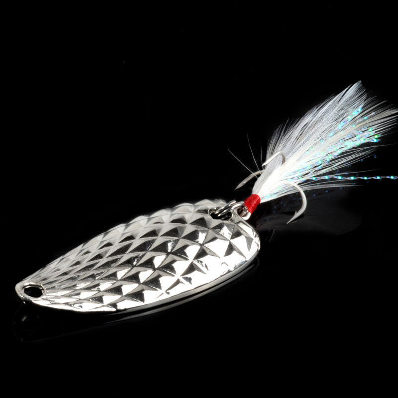 巨洋宽嘴鱼 菠萝路亚饵亮片 远投羽毛三本钩 假饵翘嘴鲈鱼 钓鱼饵