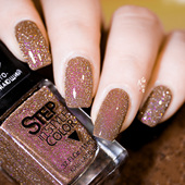 咖啡色碎钻亮片 白兔奶昔俄罗斯STEP免烤油性指甲油5free爆闪棕色