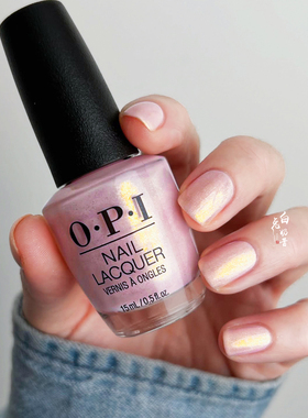 带金闪的裸粉色 白兔奶昔OPI指甲油reoccurin gleam