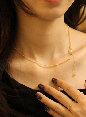 轻奢细闪施家水晶choker锁骨链女