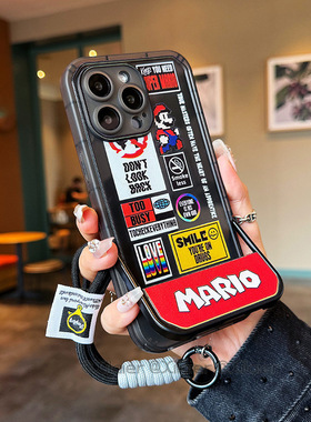 马里奥OPPO F23适用F21Pro手机壳F19Pro+隐形支架Find X7防摔新款