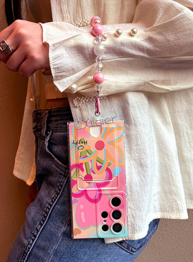 适用OPPO Reno8手机壳11Pro花朵爱心7Lite透明插卡6Z保护套Reno4