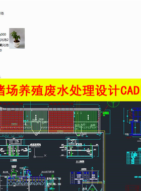 养猪场养殖污水处理废水处理调节池高程图工艺流程图CAD图纸