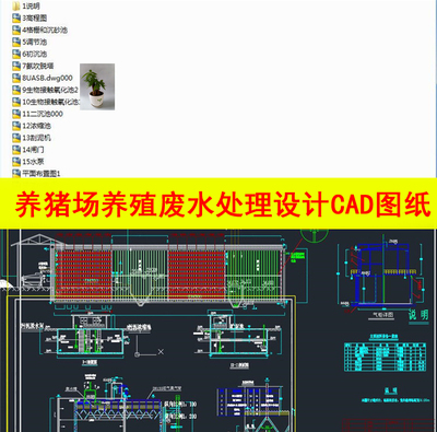 养猪场养殖污水处理废水处理调节池高程图工艺流程图CAD图纸