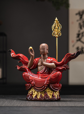 地藏王菩萨摆件禅意供奉佛像人物桌面客厅家居玄关办公室陶瓷装饰