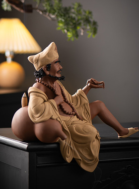 【少量库存】紫砂济公活佛菩萨摆件降龙罗汉道济癫和尚李修缘供奉