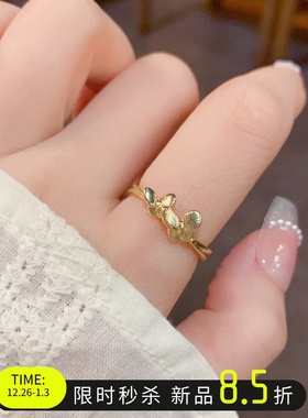 轻奢蝴蝶交叉高级感戒指