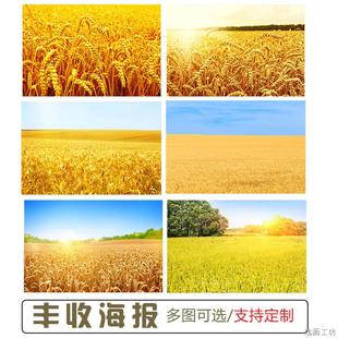 金色丰收图田园风光客厅餐厅装饰画硕果累累稻田麦穗五谷丰登贴画