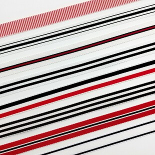 织带定制服装辅料帽带曲边带多色饰品红白蓝横纹回纹间色丝带波纹