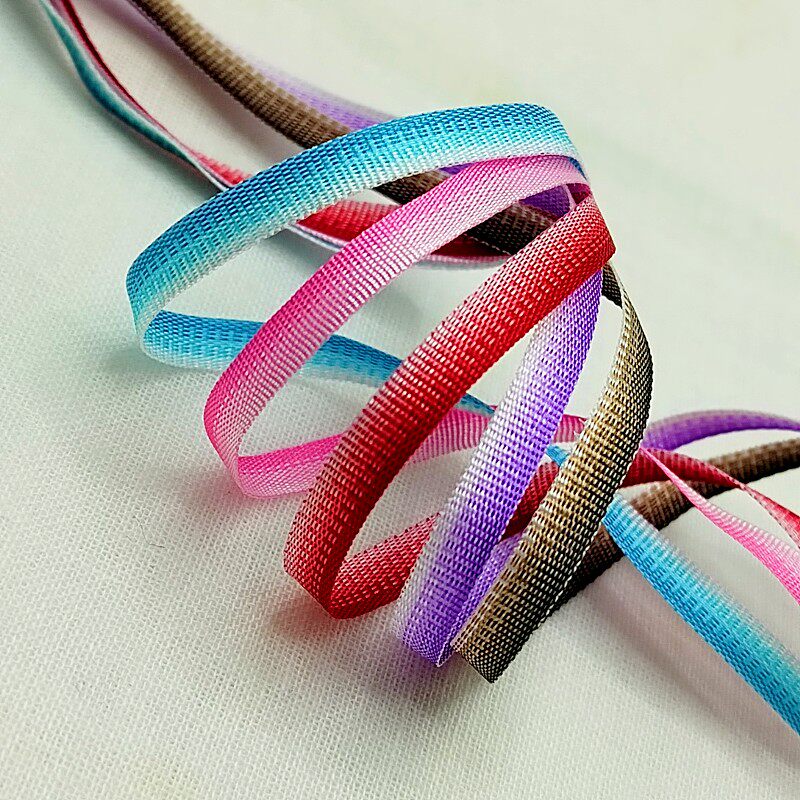 4mm宽粉红色尼龙涤纶细薄渐变色丝带绸缎十字绣diy手工材料包织带