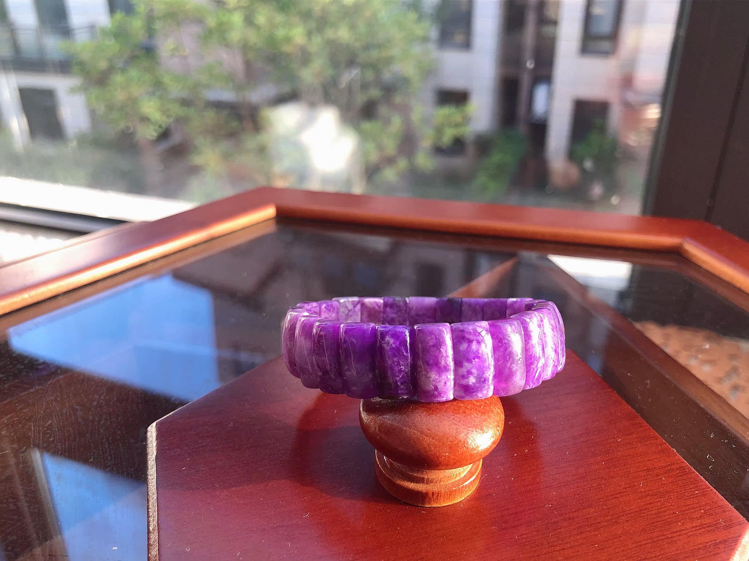 天然皇家紫舒俱来/莱苏纪石紫手牌手排