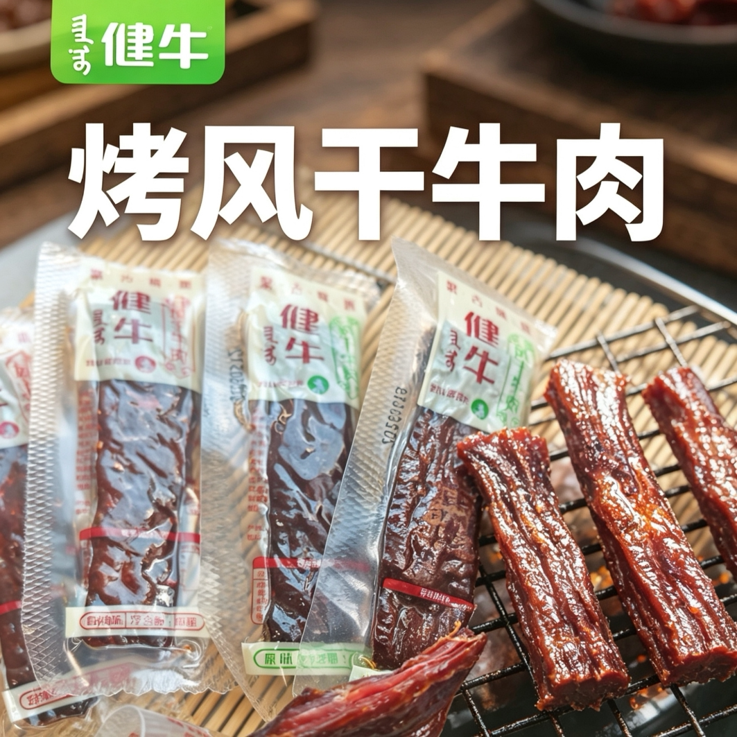 健牛风干牛肉干内蒙古特产手撕牛肉独立小包装肉类零食草原美食