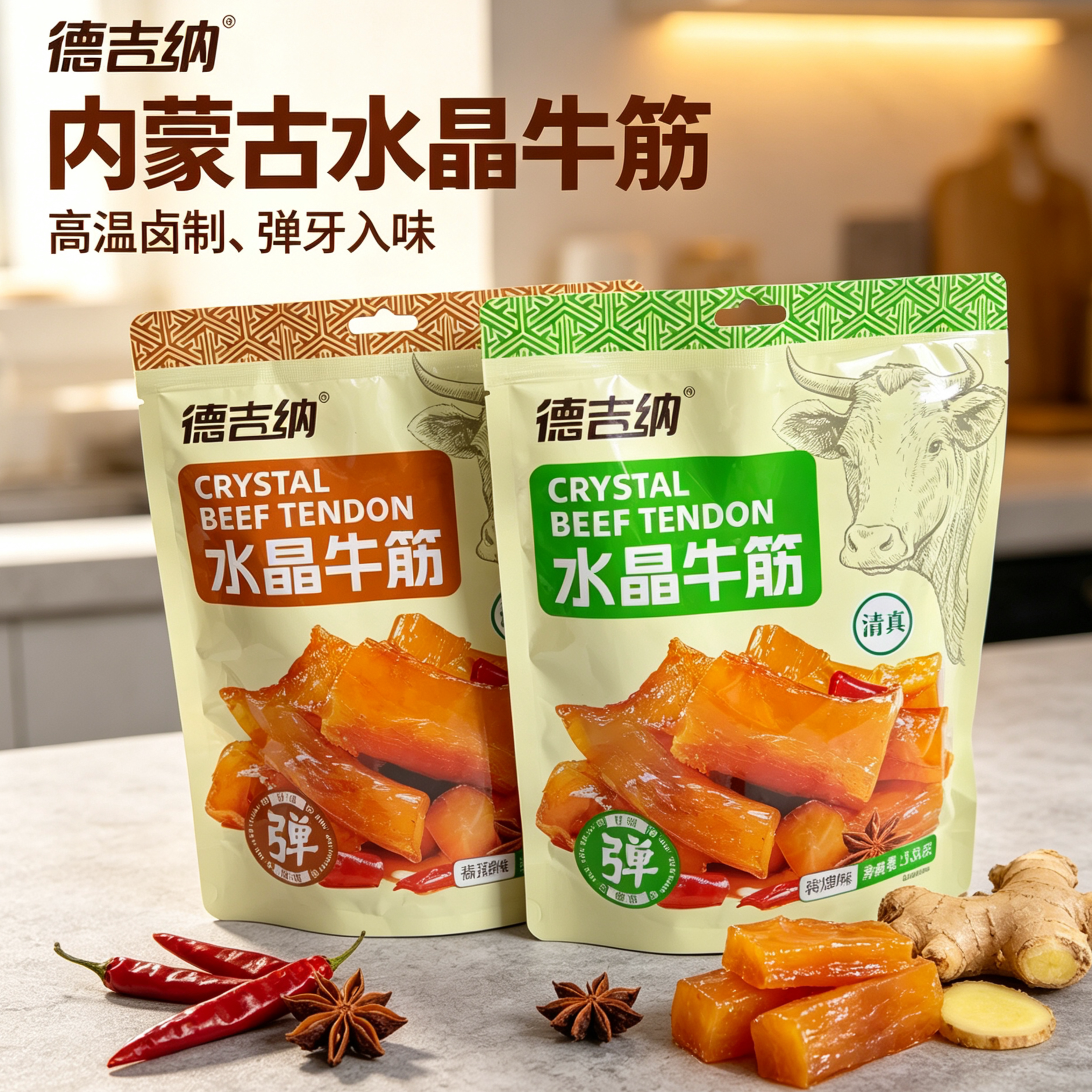 德吉纳内蒙古水晶牛筋烧烤香辣