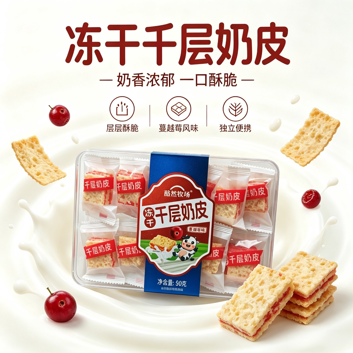 酪然牧场内蒙古冻干千层奶皮