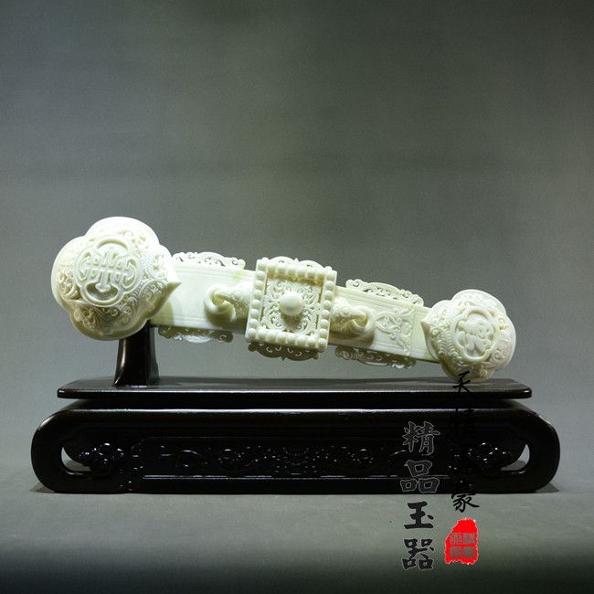 天然岫玉摆件原石玉雕摆件如意