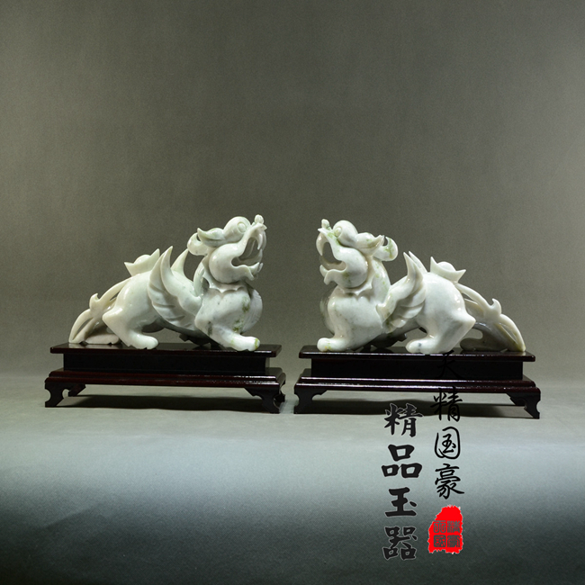 玉石摆件客厅天然岫玉摆件原石玉雕貔貅玄关乔迁礼品吉祥