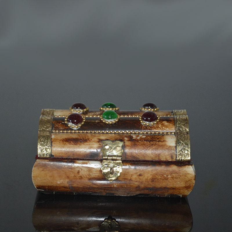 藏式天然牦牛骨手链项链首饰盒戒指耳环收纳盒珠宝盒手工复古民族