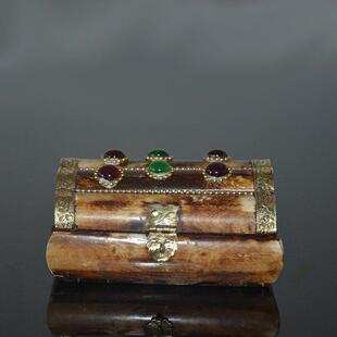 藏式天然牦牛骨手链项链首饰盒戒指耳环收纳盒珠宝盒手工复古民族