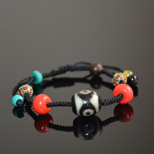 天然西藏达洛三眼天珠吊坠散珠