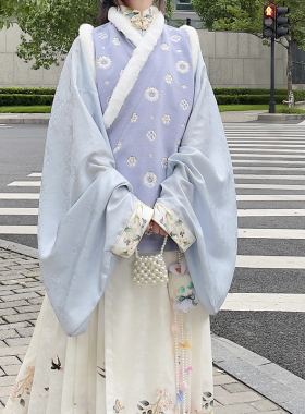 瞳莞汉服锦蕴直领大襟短比甲原创新品精致百搭柔软保暖舒适透气