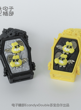 电子糖部Xdouble多宝 [双子神兔]黄色兔子天使恶魔树脂耳饰耳骨夹