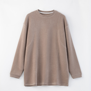 19年行业经验严选面料  羊绒真丝腈纶混纺保暖 女款宽松加长卫衣