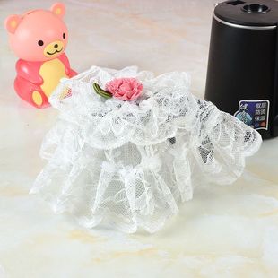 布艺蕾丝家用电器防尘紫白色镂空布凉水杯罩无线顶盒盖布巾多用罩