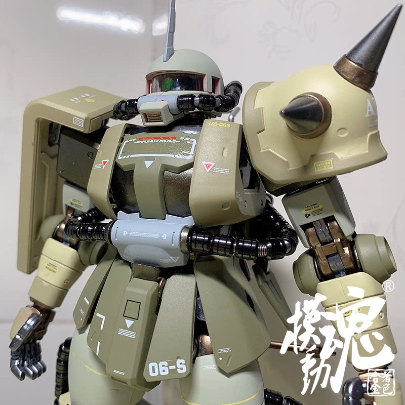 模动魂合金着色某班 mg 真红闪电 高机动 扎古 2.0 拼装模型