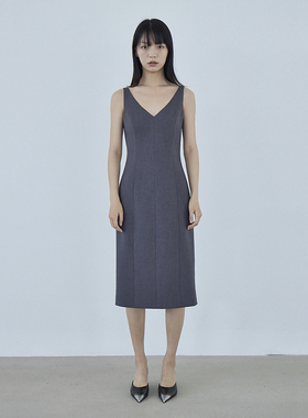 mytopbuyer/BNPS 精裁灰色V领连衣裙轻礼服裙正式场合