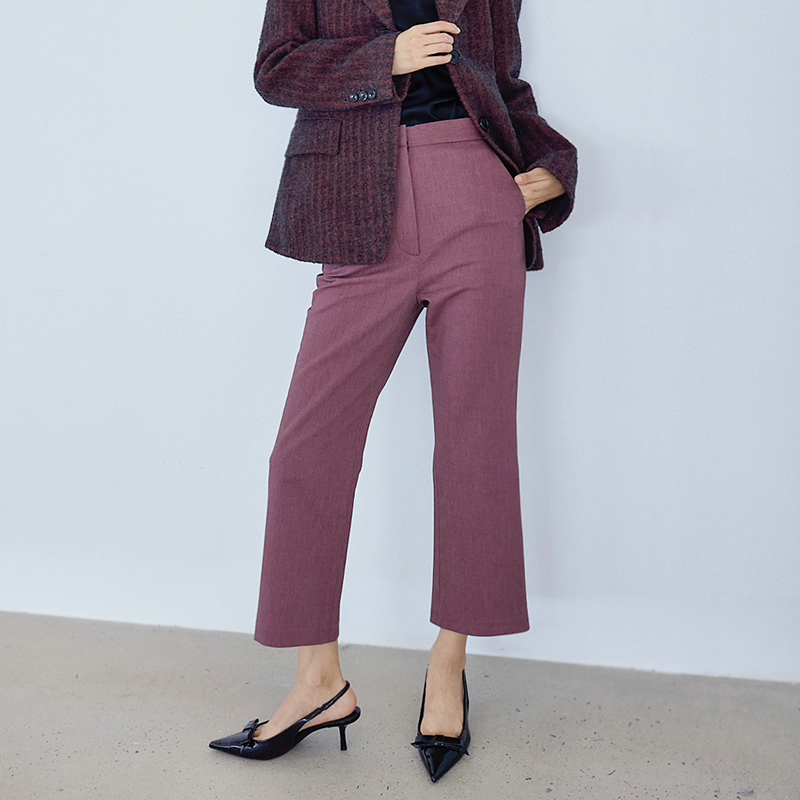BNPS早秋 莓紫色9分裤休闲裤女式 四季适穿