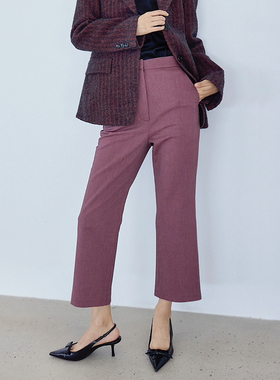 BNPS早秋 莓紫色9分裤休闲裤女式 四季适穿